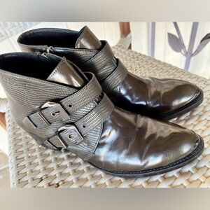 Bronx Bronze/Brown Leather Ankle Boots 38